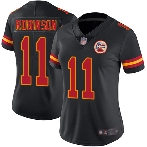 Women Kansas City Chiefs 11 Robinson Demarcus Limited Black Rush Vapor Untouchable Football Nike NFL Jersey